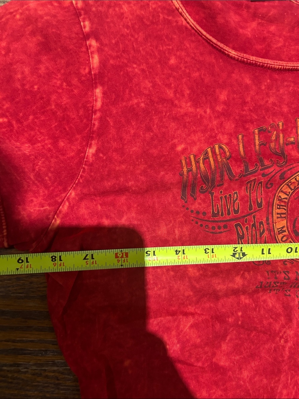 Harley-Davidson Red Mineral-Wash Short Sleeve Graphic Tee - Picture 4 of 7